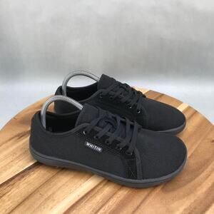 Whitin Minimalist Barefoot Shoes Womens EU 40 US 9 Black Knit Lace Up Low Top